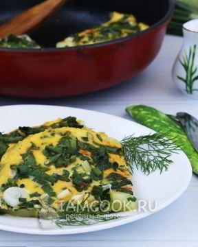 Омлет с кабачком и шпинатом