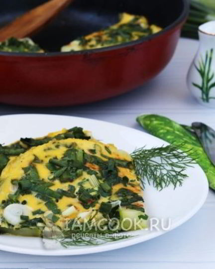 Рецепт омлета с кабачком и шпинатом