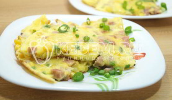 омлет с колбасой и кукурузой бонди