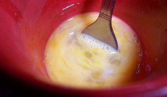 омлет с помидорами на гренках