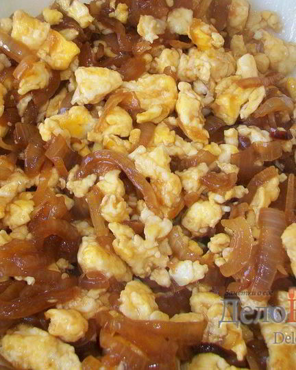 Рецепт омлета с жареным луком и соевым соусом