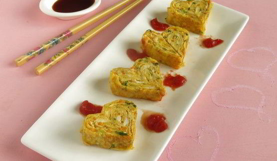 омлет сердечки