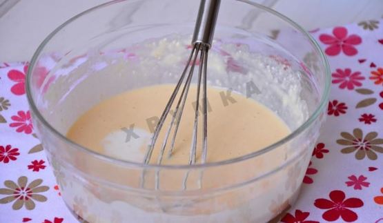 сладкий творожный омлет