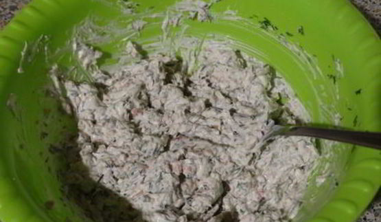 паштет из творожного сыра и печени трески