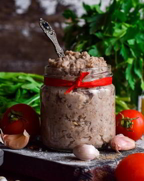Постный паштет из фасоли с грибами