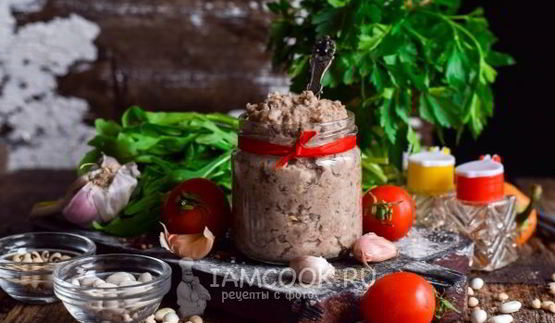 постный паштет из фасоли с грибами