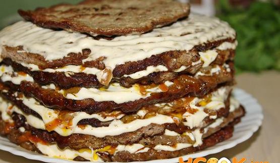 печеночный торт из свиной печени