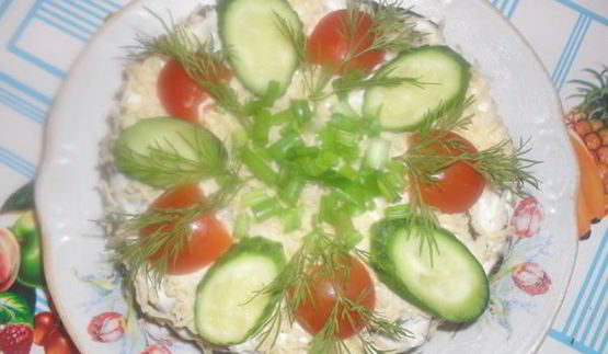 печеночный торт с грибами