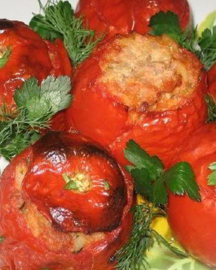 Рецепт помидоров, фаршированных фаршем и грибами
