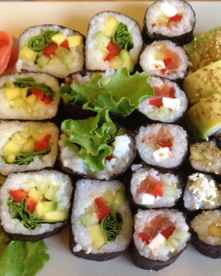 Рецепт овощного ролла с манго