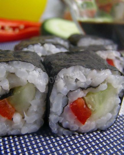 Рецепт постных роллов с огурцом