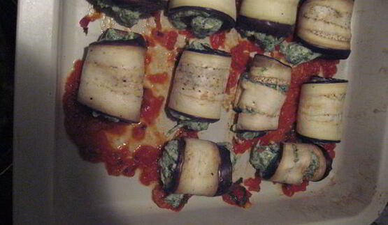 роллатини из баклажанов со шпинатом