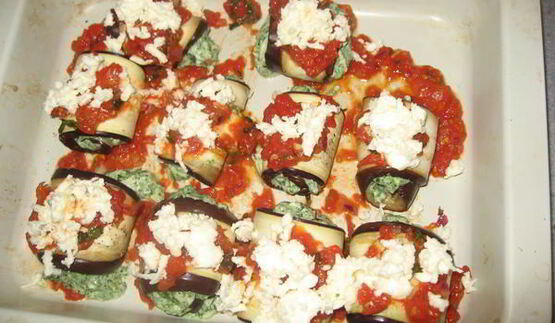 роллатини из баклажанов со шпинатом