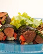 Роллы из говяжьей печенки с чечевицей