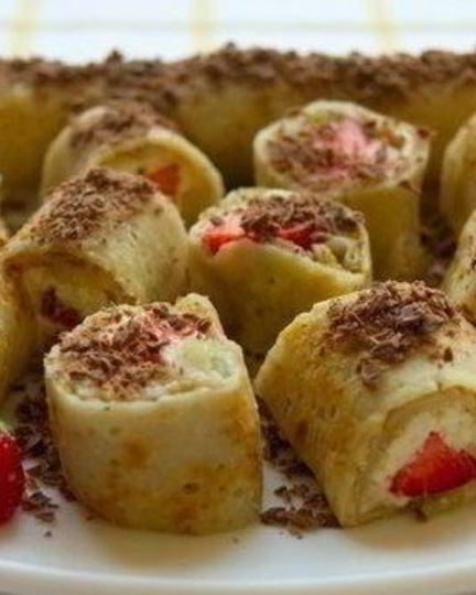 Рецепт сладких роллов с начинкой из творога и фруктов
