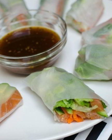 Рецепт спринга-роллов с лососем