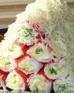 Крабовые рулетики с сыром
