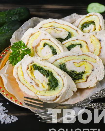 Рецепт куриного рулета с омлетом