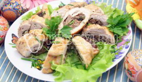 куриные рулетики с печенью