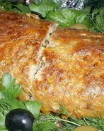 Мясной рулет с макаронами