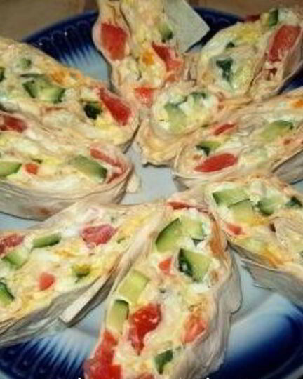 Рецепт рулета из лаваша с овощами