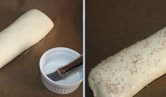 рулет из творожного теста с ветчиной