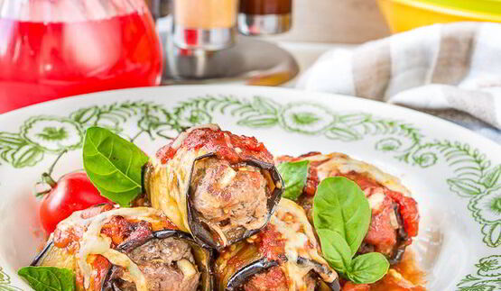 рулетики из баклажана с мясом