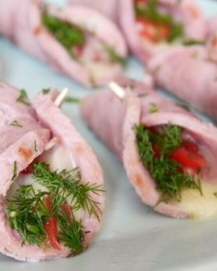 Рецепт рулетиков из ветчины