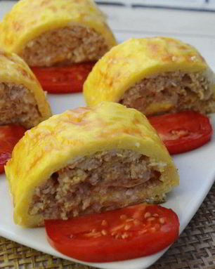 Сырно-мясной рулет