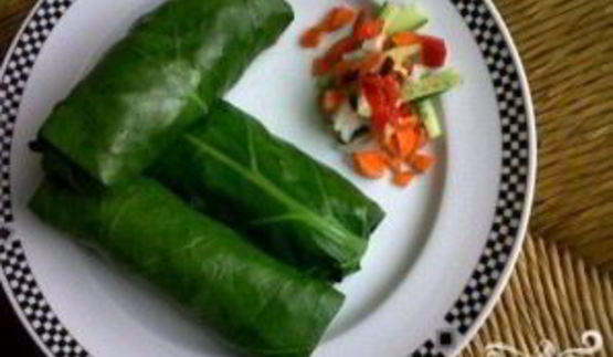 вегетарианские рулетики из листовой капусты
