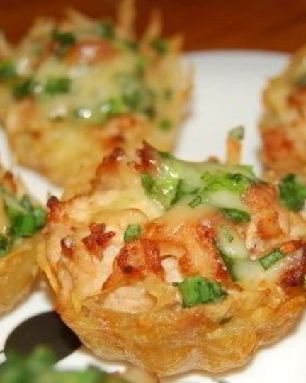 Рецепт картофельных тарталеток с начинкой