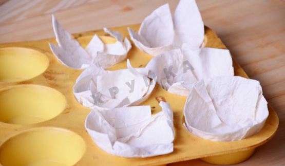 праздничные тарталетки из лаваша