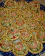 Салатик из креветок в тарталетках