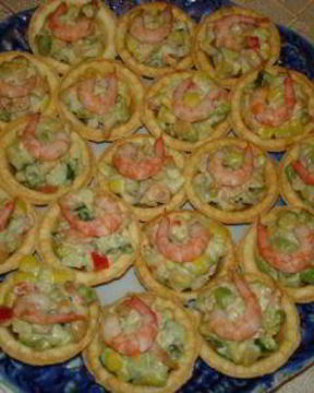 Салатик из креветок в тарталетках