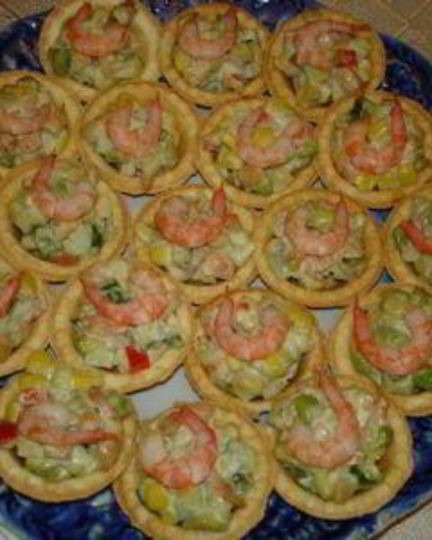 Рецепт салатика из креветок в тарталетках