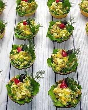 Тарталетки из печени трески