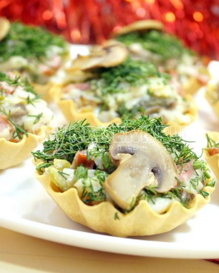 Рецепт тарталеток с грибами праздничные