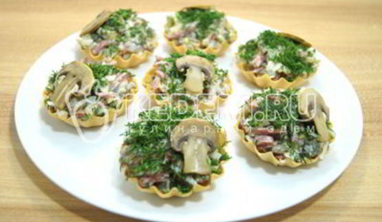 тарталетки с грибами праздничные