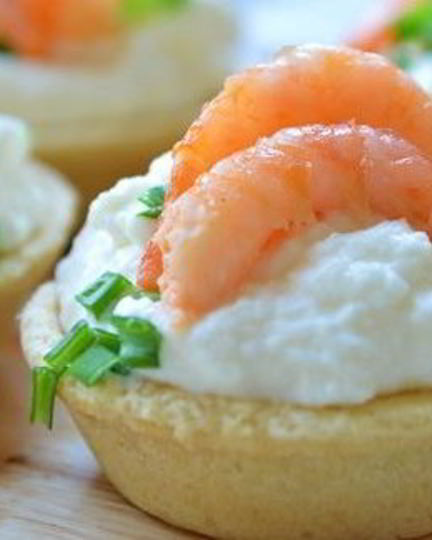 Рецепт тарталеток с креветками и сыром