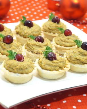 Тарталетки с паштетом из фасоли