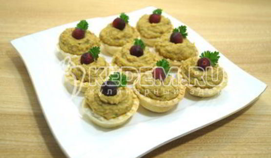 тарталетки с паштетом из фасоли