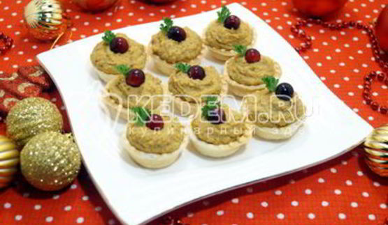 тарталетки с паштетом из фасоли