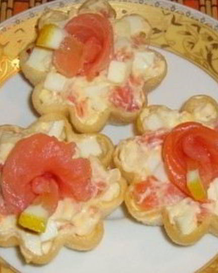 Рецепт тарталеток с семгой