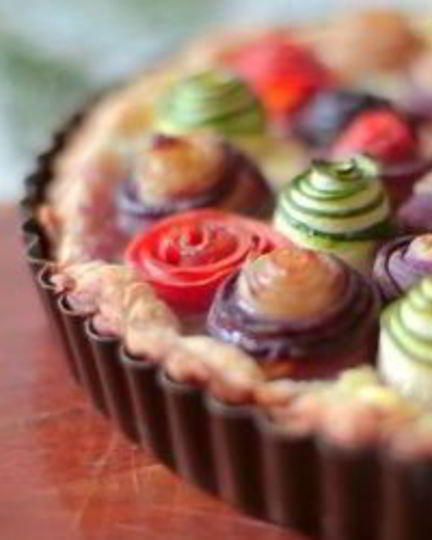 Рецепт овощного тарта с рикоттой мозаика