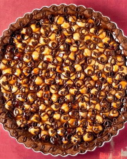 Рецепт шоколадна-карамельно-орехового тарт