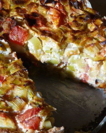 Рецепт тарта из порея и овечьего сыра