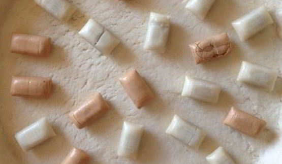 тарт из творожного теста с карамельками