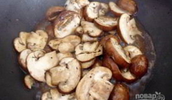 тарт с грибами и ветчиной