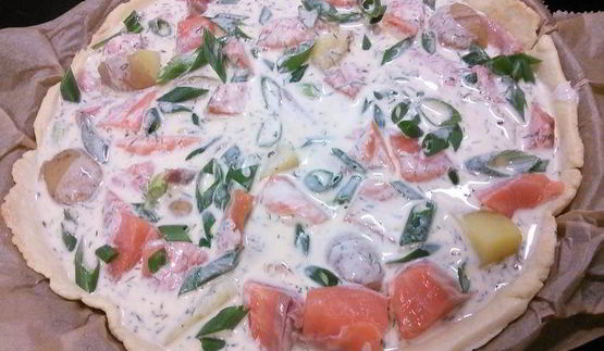 тарт с лососем и картофелем