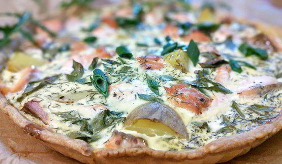 тарт с лососем и картофелем